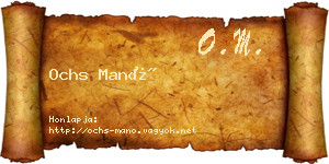 Ochs Manó névjegykártya